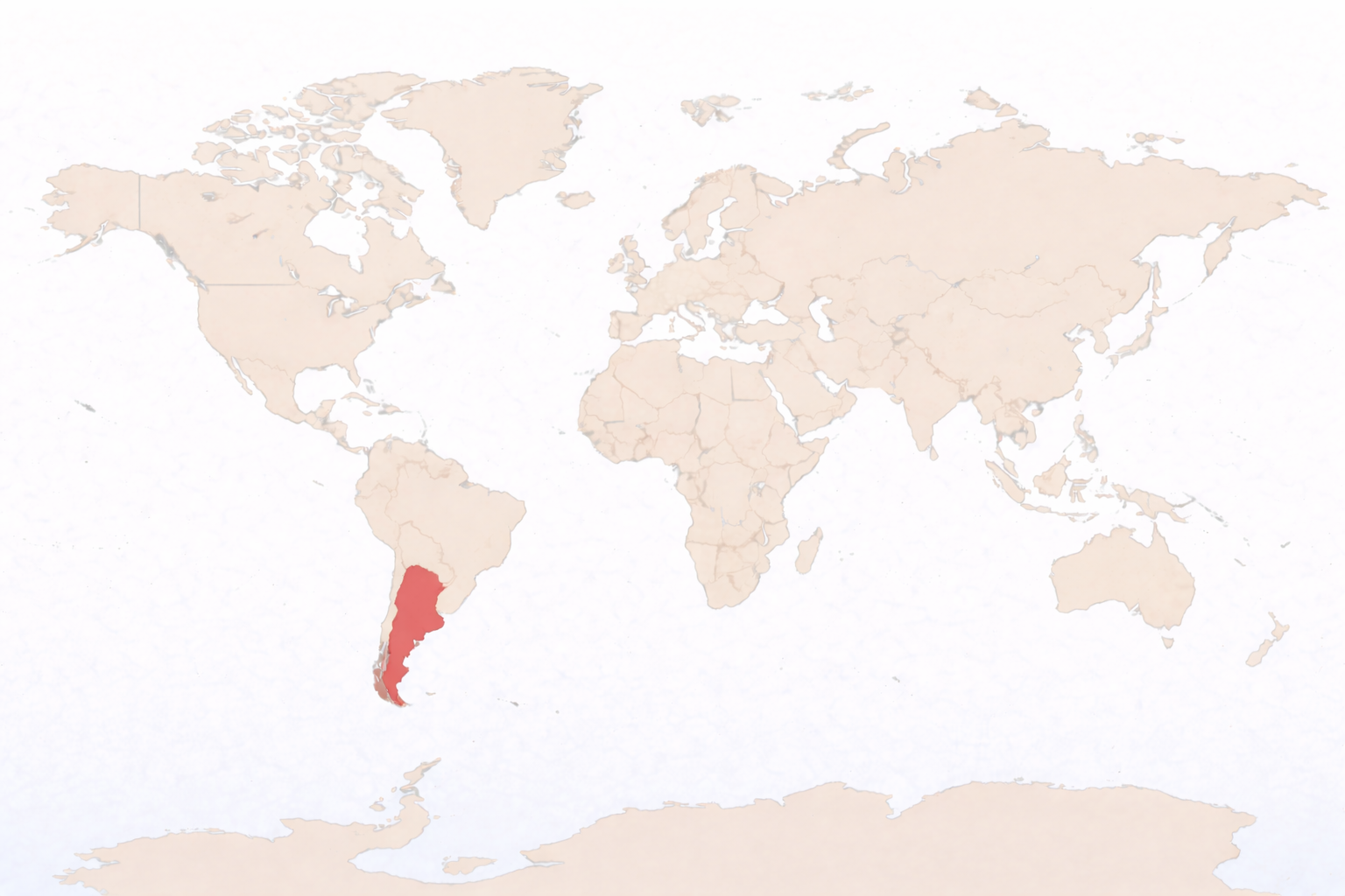 Argentina on world map