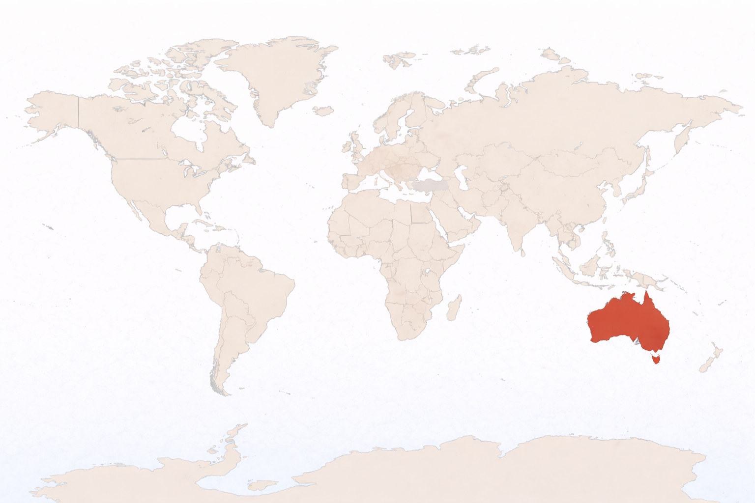 Australia on world map
