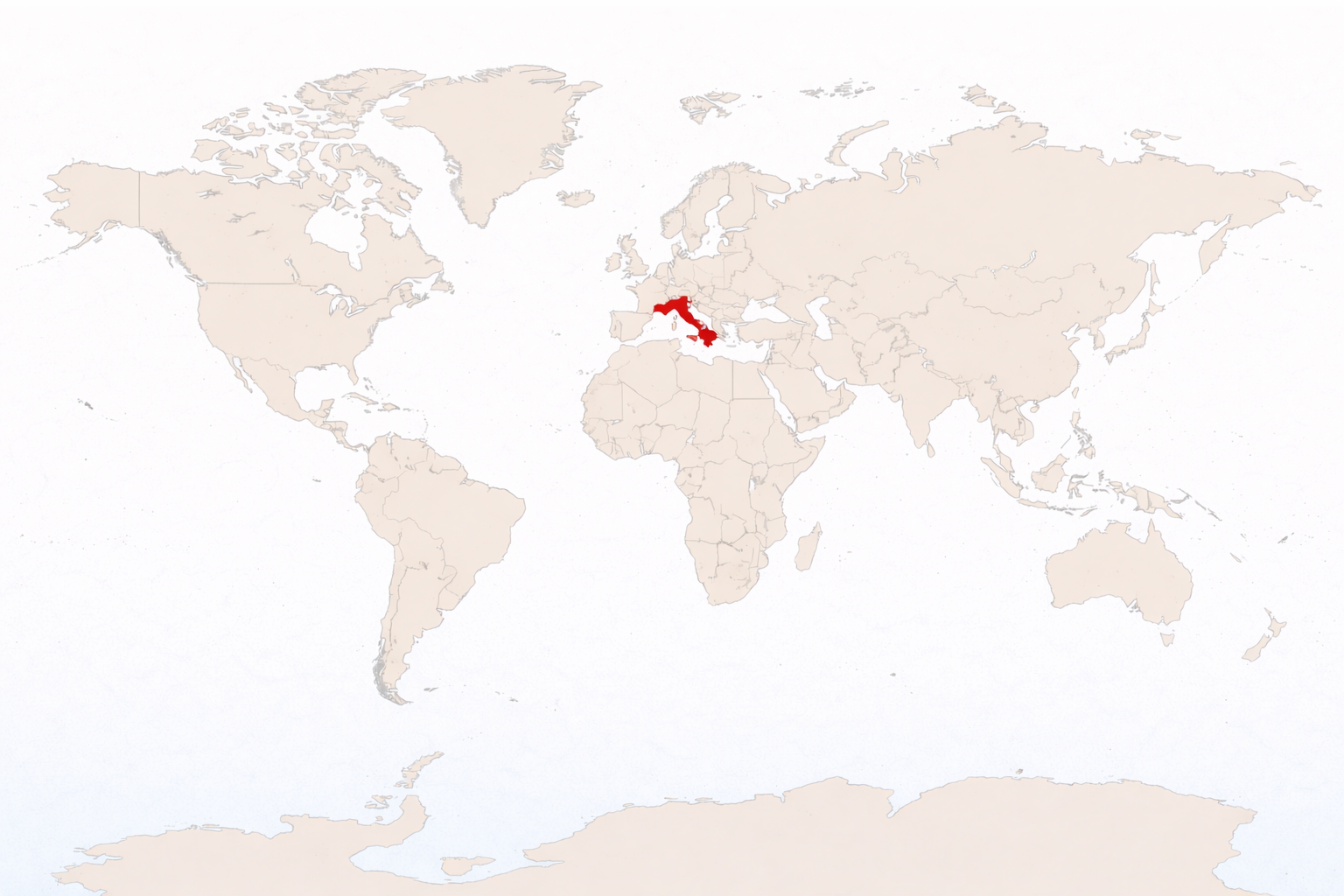 Italy on world map