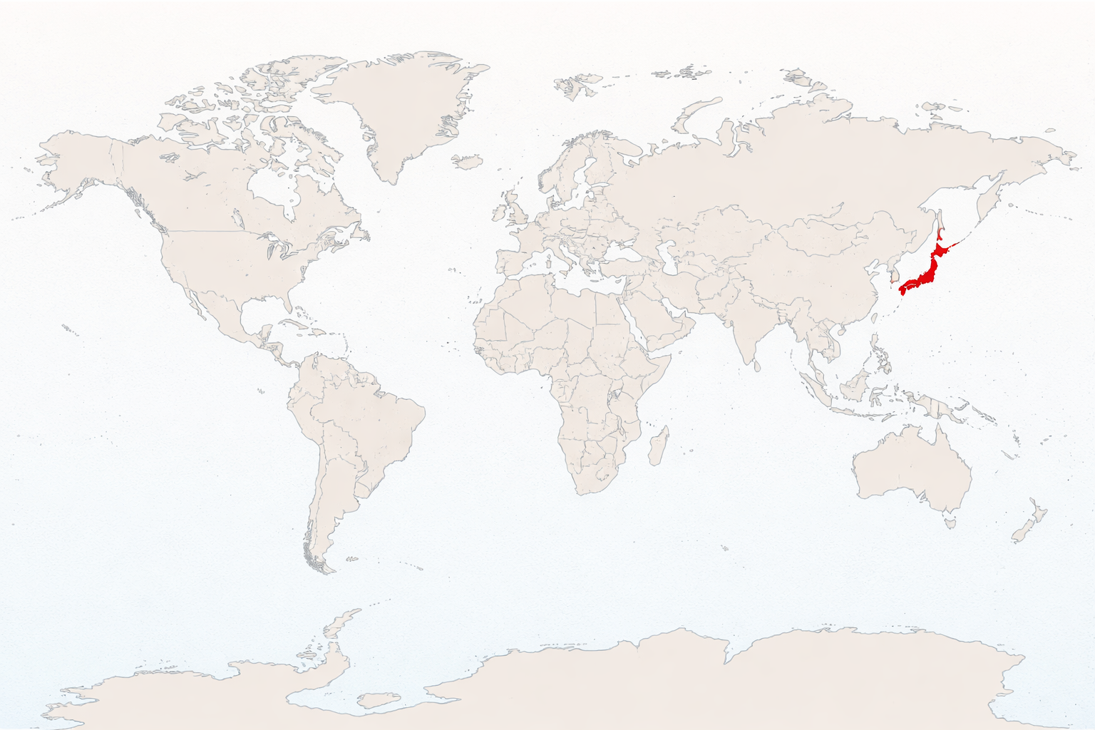 Japan on world map