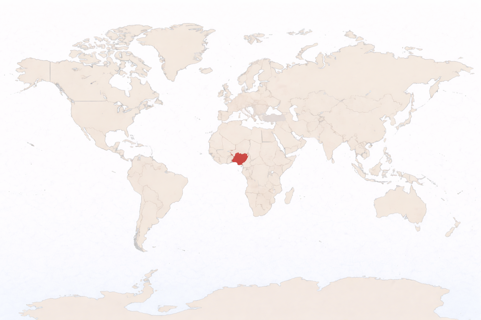 Nigeria on world map