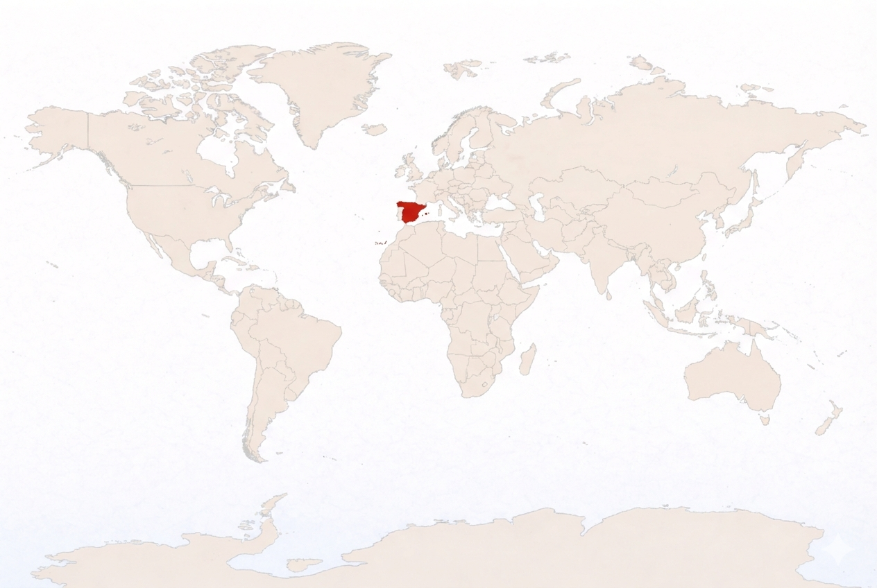 Spain on world map