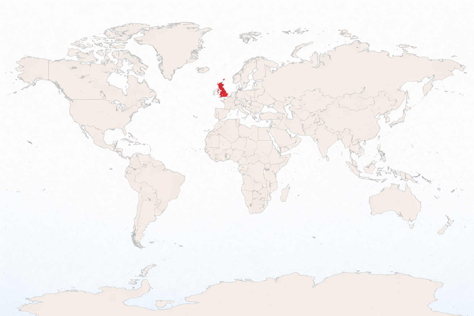 United Kingdom on world map
